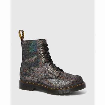 Dr Martens Női 1460 Pascal Metallic Bőr Lace Up Bakancs Szürke